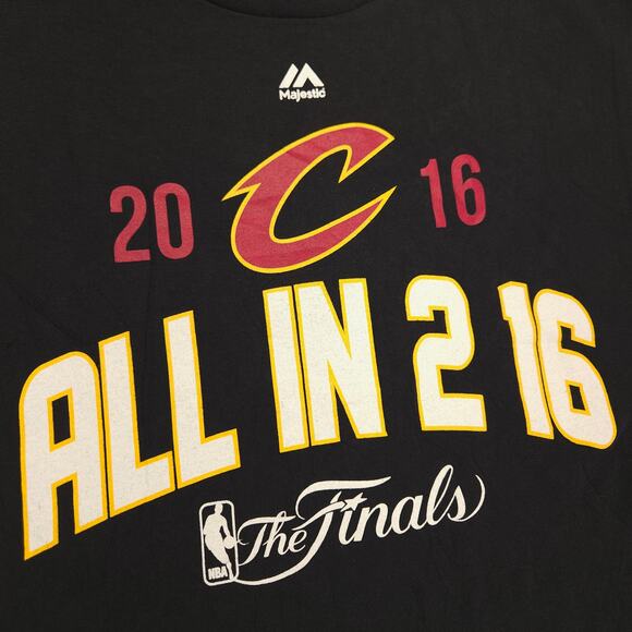 Majestic Cleveland Cavaliers Graphic Basketball Shirt Mens Size XL Black - Picture 4 of 8